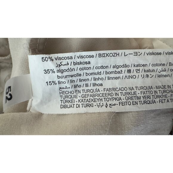 2/$30 ZARA Womens Size Large Wide-Leg Linen-Blend Pants - Picture 14 of 16